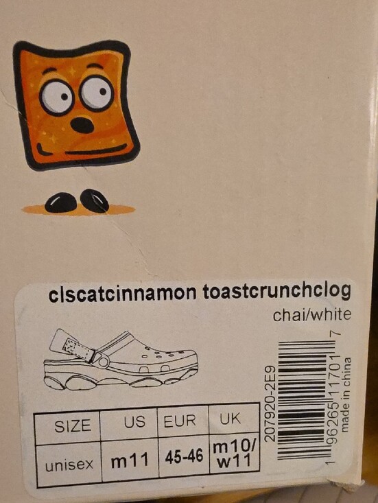 CROCS X Cinnamon Toast Crunch-  Beige Marbled Clog with Multicolor Strap